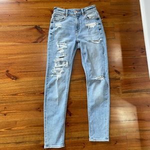 american eagle mom jeans size 000
